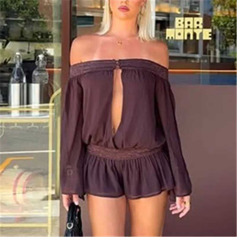 Bianca Off-Shoulder Chiffon Romper