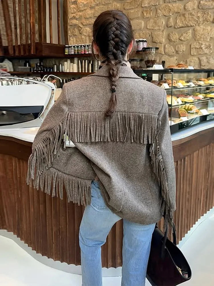 Anna Sacou palton din lână, croială cambrată