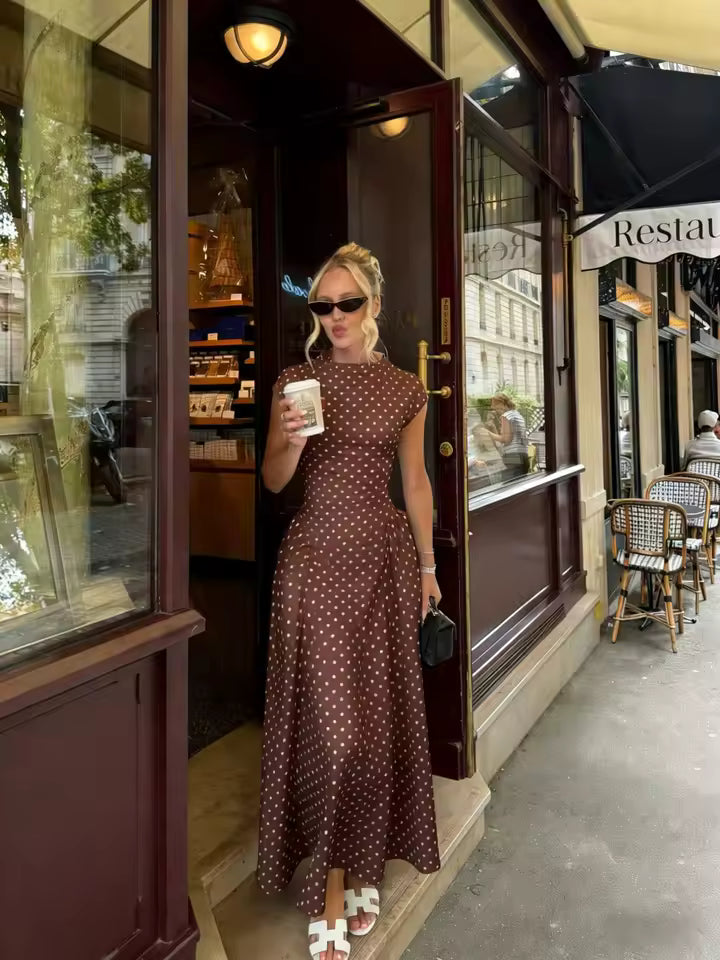 Ruby Flare Maxi Dress with Cap Sleeves