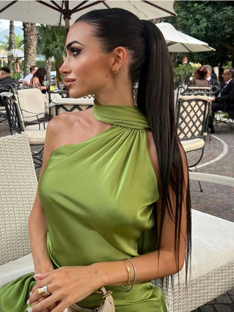 Šaty Yanna z satelitu bez zad se zavazováním za krk