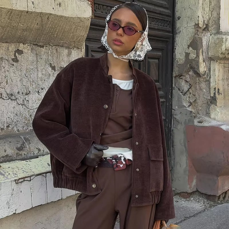 Manšestrová bunda Cora Button