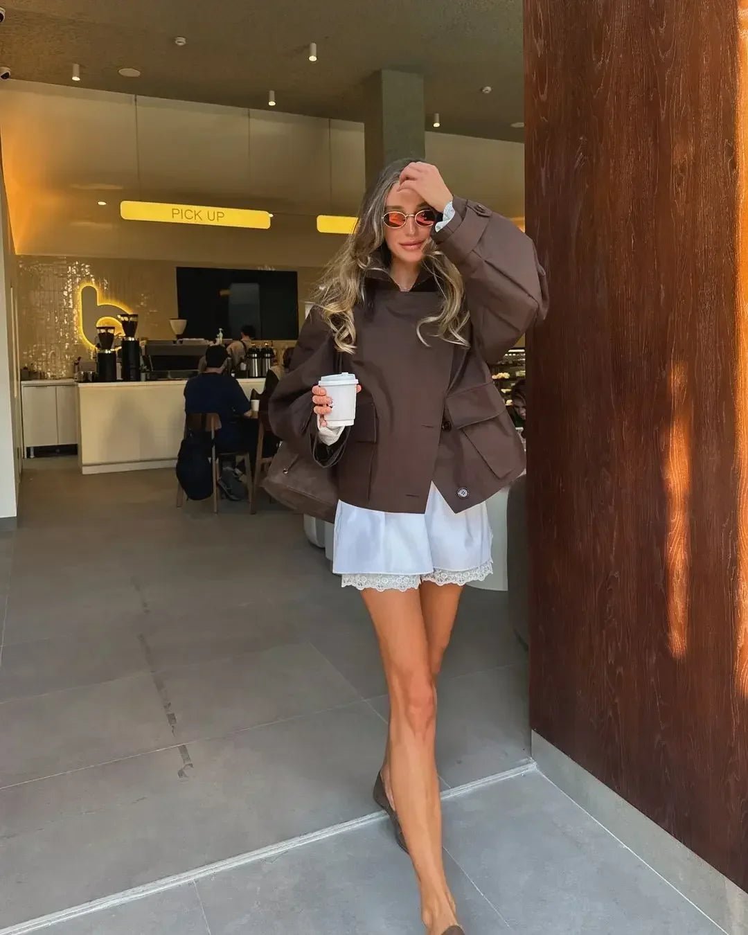 Soera Beatrice Cropped Trench Coat 