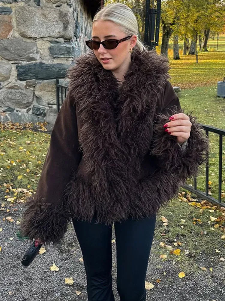Soera Daisy Plush Faux Fur Coat 