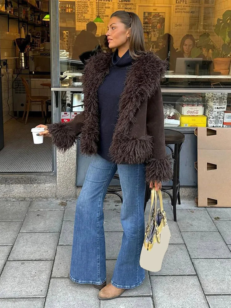 Soera Daisy Plush Faux Fur Coat 