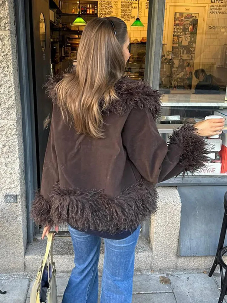 Soera Daisy Plush Faux Fur Coat 