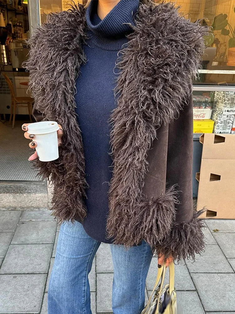 Soera Daisy Plush Faux Fur Coat 