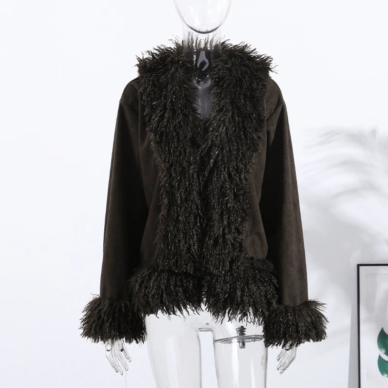 Soera Daisy Plush Faux Fur Coat 