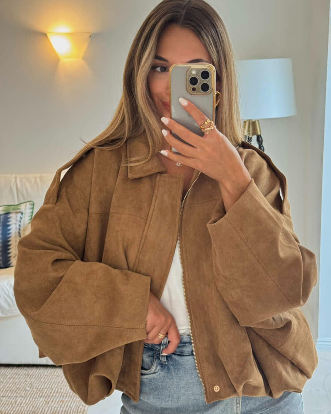 Soera Katherine Suede Bomber Jacket 