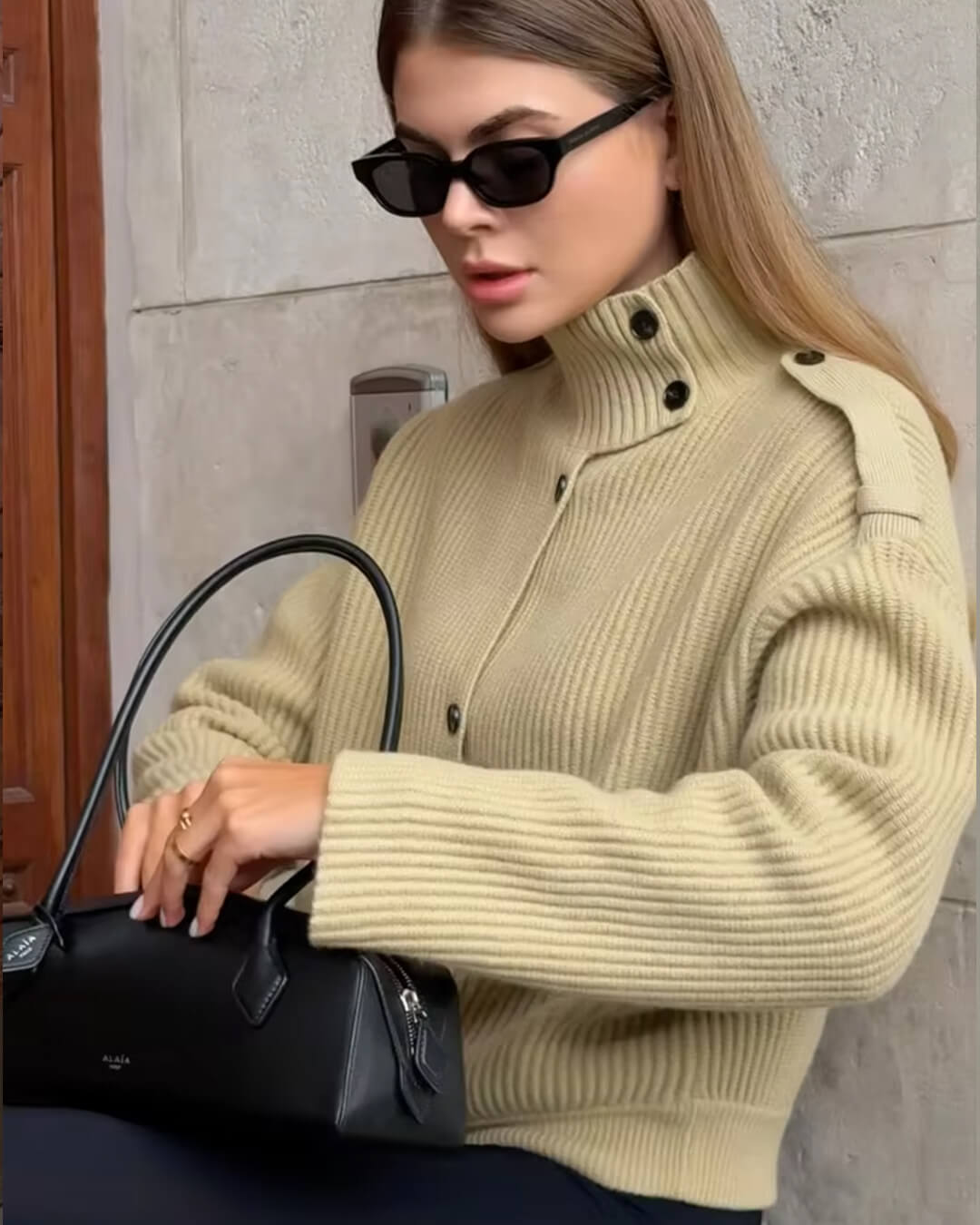 Victoria Stand Collar Knitted Cardigan 2