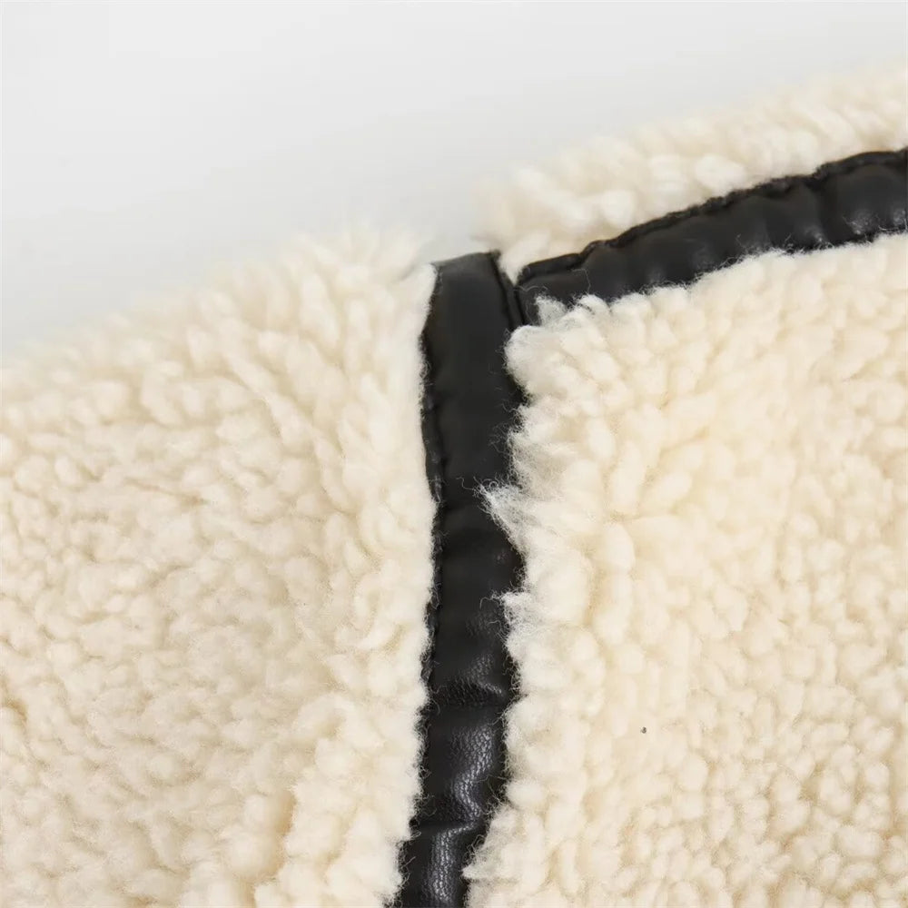 Women's Faux Fur Motorcycle Jacket - Stylish Women's Coats for Autumn 4