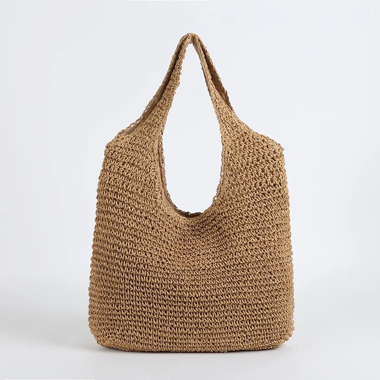 SOERA Beatrice Woven Rattan Tote Bag - Bag -  Brown