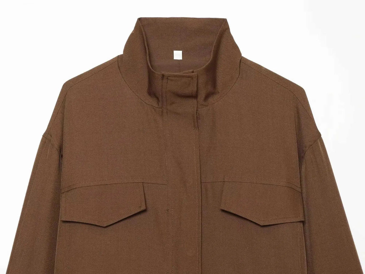 SOERA Dida Brown Zip Jacket - Jacket - SOERA-960067-S-BROWN-01187 Brown S
