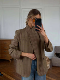 Katie Plaid Stand Collar Blazer