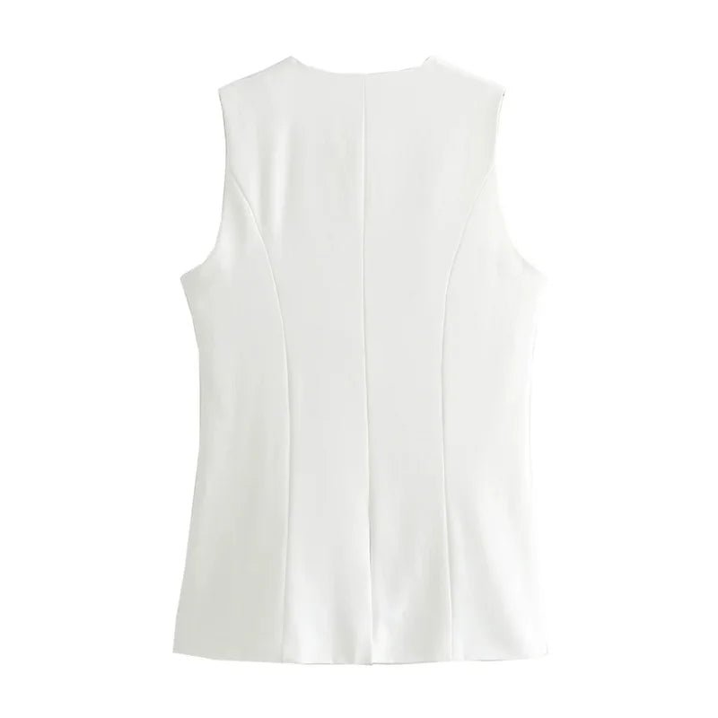 SOERA Priya Button-Up Vest Top - Vest - SOERA-238659-WHI-M-80419 White M