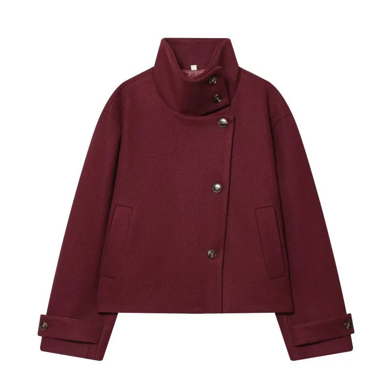 SOERA Rose Buckle Stand Collar Coat - Coat - SOERA-387651-BLA-XS-07619 Black XS