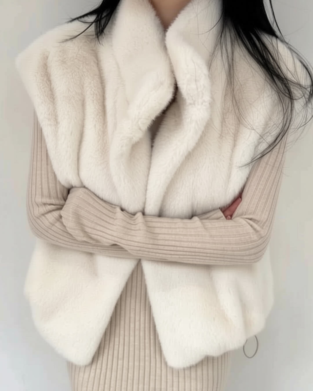 Amalia magas nyakú műszőrme mellény