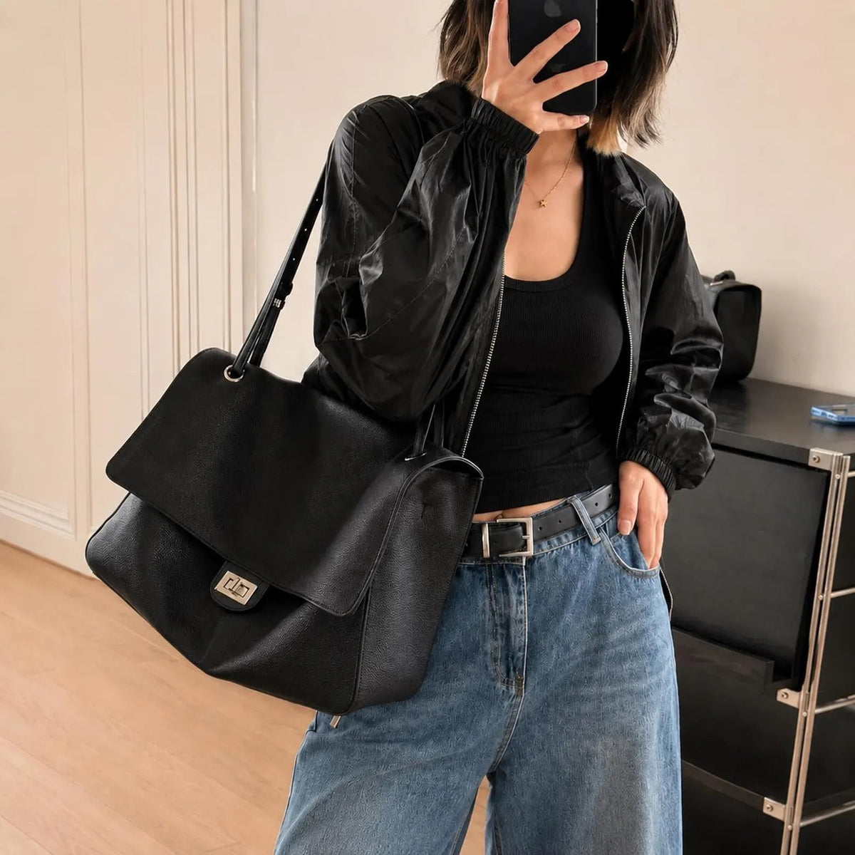 SOERA Alicia Commuting Tote Bag - Bag - SOERA-825539-BLA-32-78819 Black 32cm x 9cm x 22cm