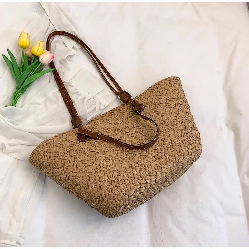 SOERA Margot Woven Summer Tote - Bag -  Brown Small