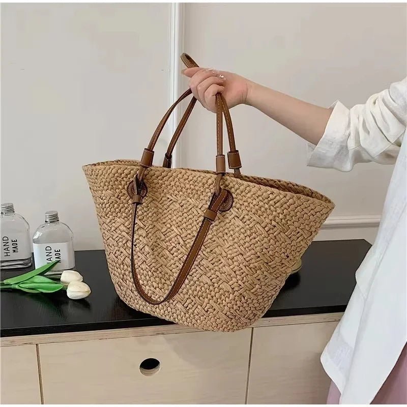 SOERA Margot Woven Summer Tote - Bag -  Cream Large