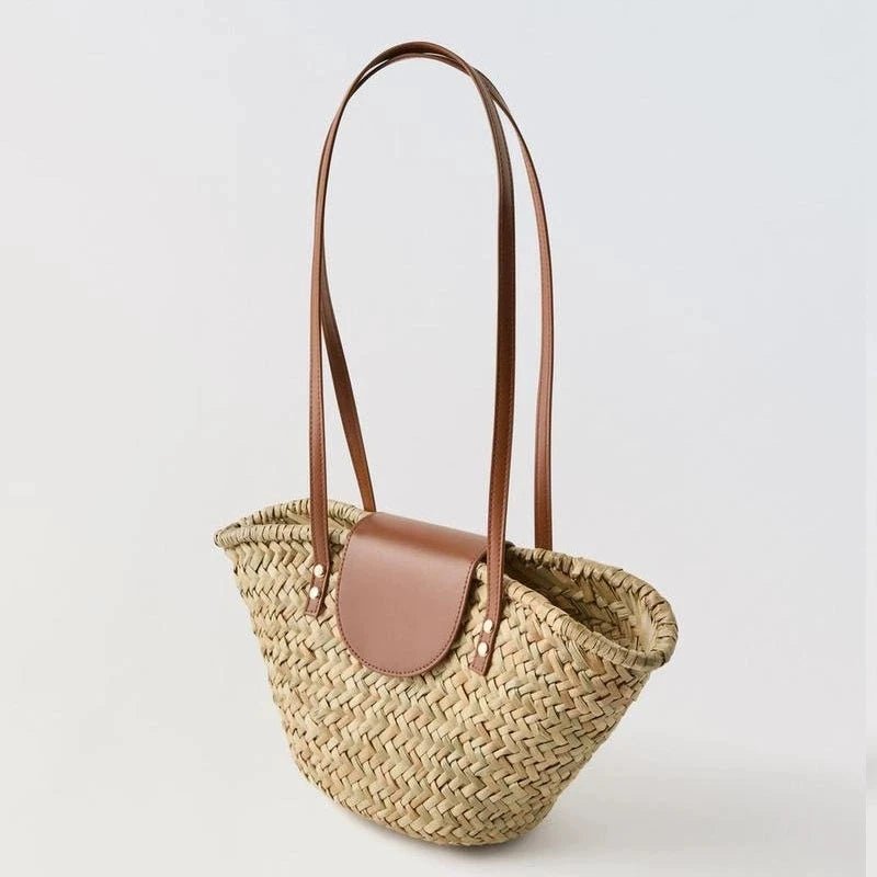 SOERA Sophia Woven Rattan Shoulder Bag - Bag -  Beige