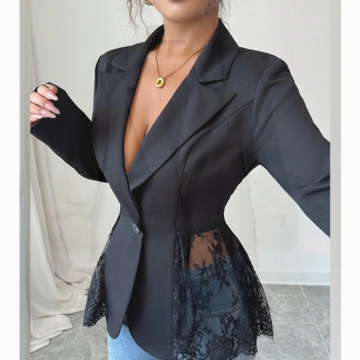 SOERA Taylor Lace Panel Tailored Blazer - Blazers - 1005012034685741-;WX1776154514001911664 Black M