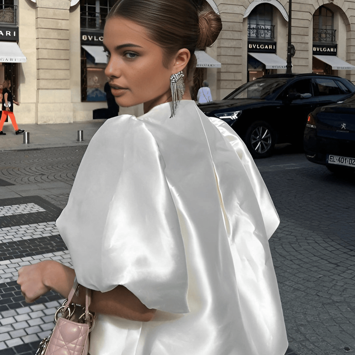 Bianca szatén blúz
