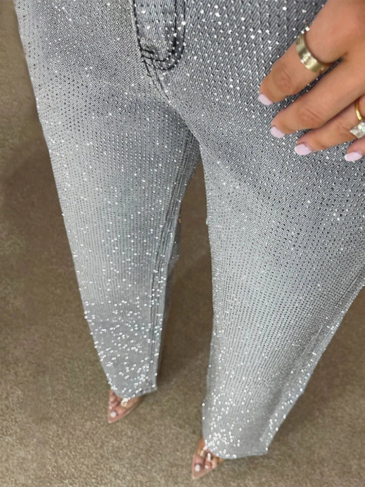 SOERA Eliana Wide Leg Denim Pants with Rhinestones - Bottoms - 1005009658512607-;wA1768904312487969463 Denim Blue S