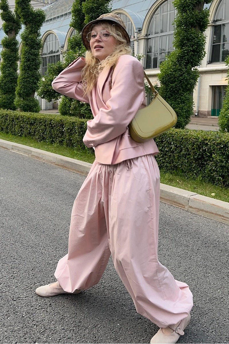 SOERA Inga Elastic Waist Baggy Pants - Bottoms -  Pink M