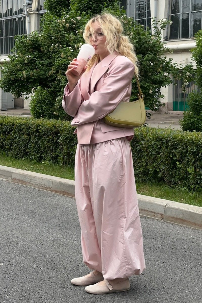 SOERA Inga Elastic Waist Baggy Pants - Bottoms -  Pink S