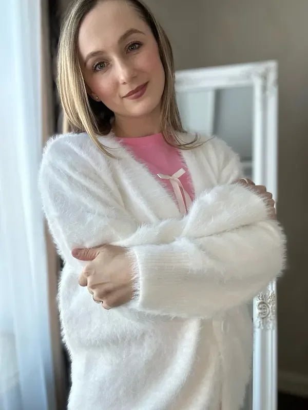 SOERA Terry Cozy Knitted Cardigan - Cardigans - MK1763304746550294028 White M