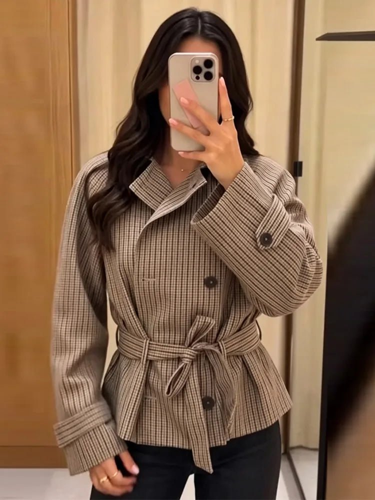 SOERA Erica Plaid Belted Trench Coat - Coat - SOERA-201667-DEF-OS-24581 M