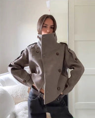 Julie Stand Collar Oversized Coat