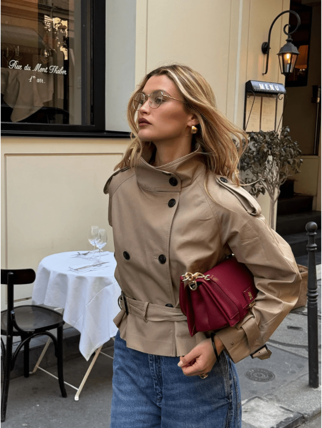 SOERA Marlene Cropped Trench Coat - Coat -  Beige XS