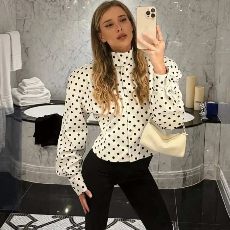 SOERA Caryl Stand Collar Polka Dot Jacket - Coats & Jackets - 1005009631661786-;cf1774869403517085936 S