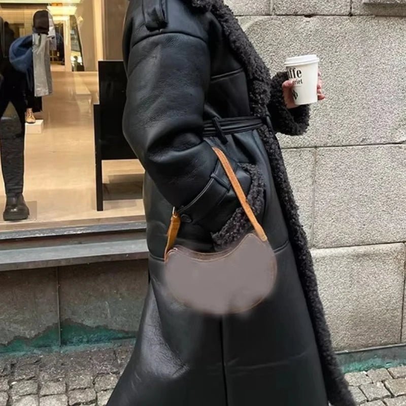 SOERA Cora Belted Faux Leather Maxi Coat - Coats & Jackets - 3256808035558765-;Kv1765388039766821445 Black S