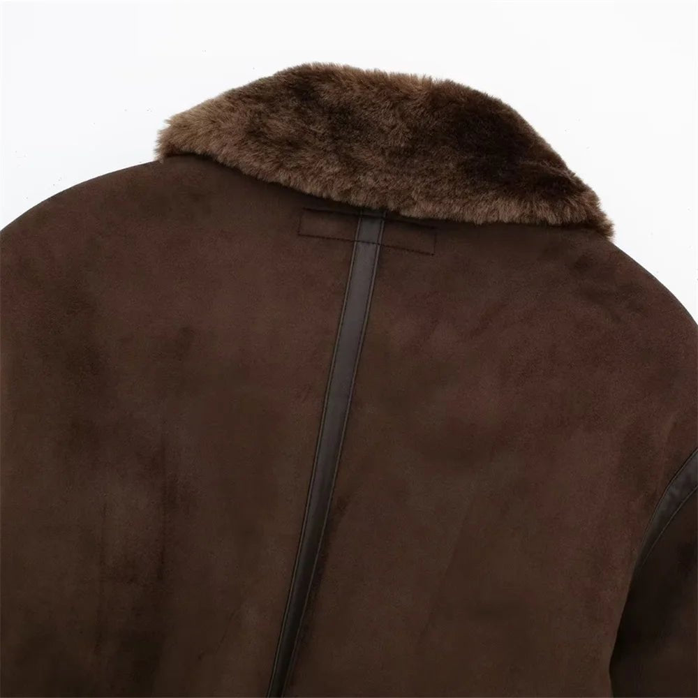 SOERA Esme Suede Short Bomber Jacket - Coats & Jackets - 1005006086971689-;pB1764703453922611997 Brown M