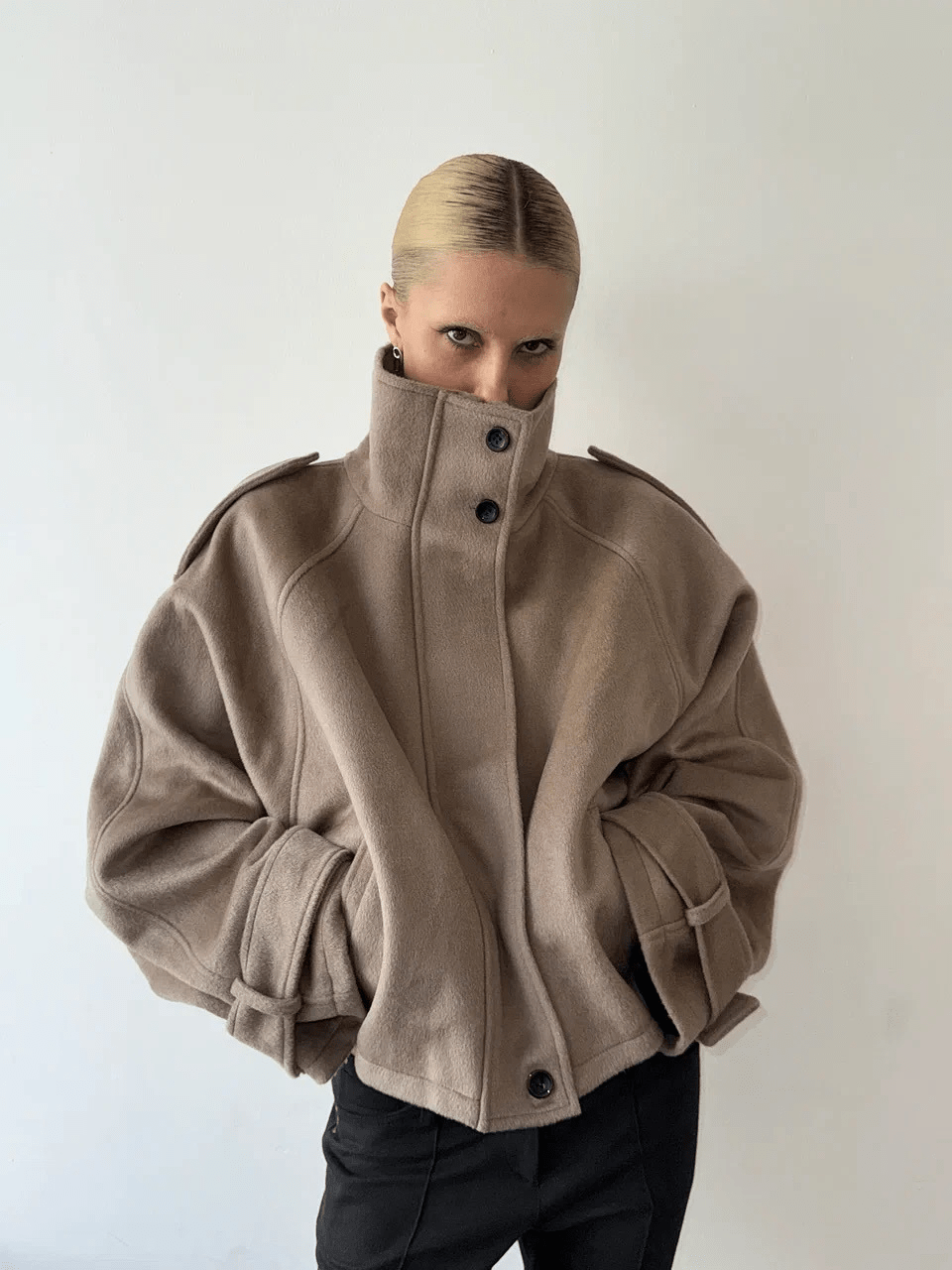 SOERA Fiona Cropped Coat - Coats & Jackets - oN1762772375818169602 Beige XS