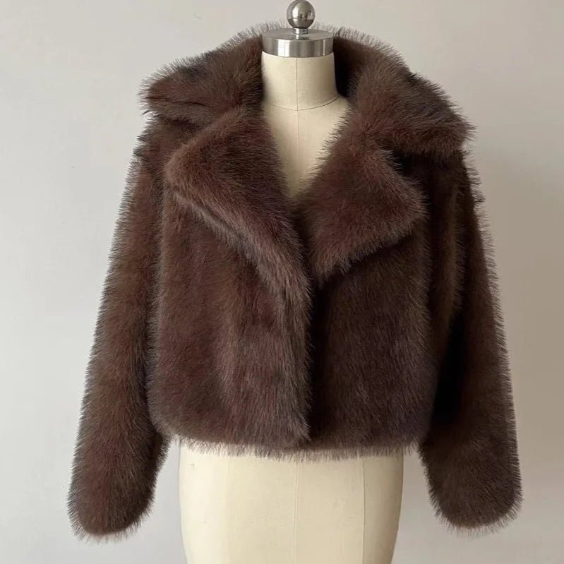 SOERA Marian Faux Fur Coat - Coats & Jackets - 3256809642752686-;EC1763048697012797529 Coffee S