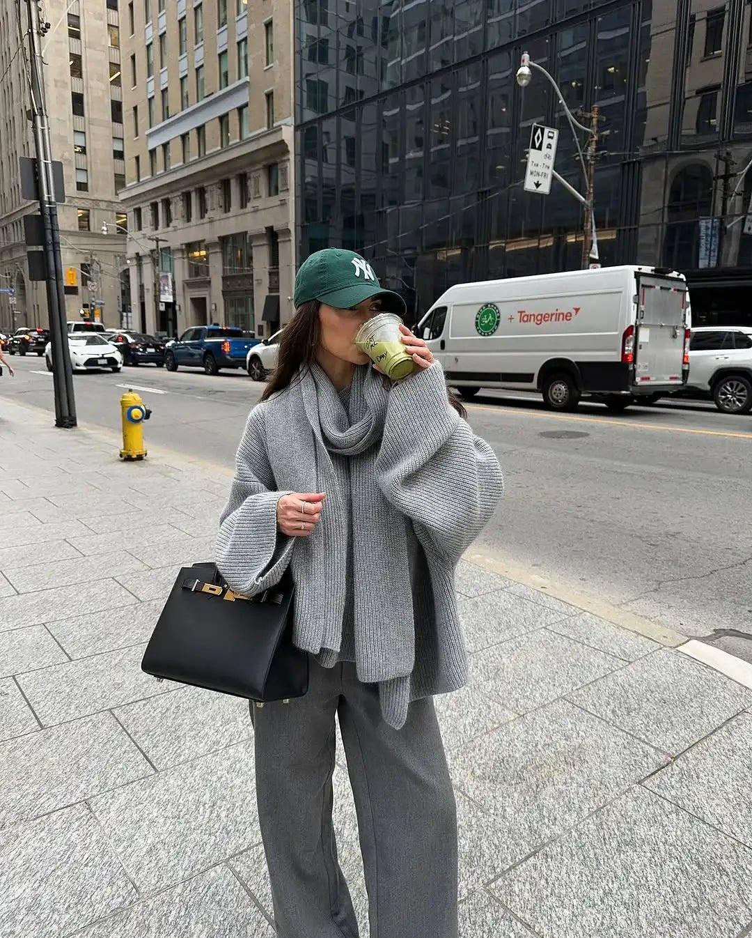SOERA Xia Loose Knit Pullover with Scarf - Coats & Jackets - 3256809735915458-;ew1761548494741066192 Gray S