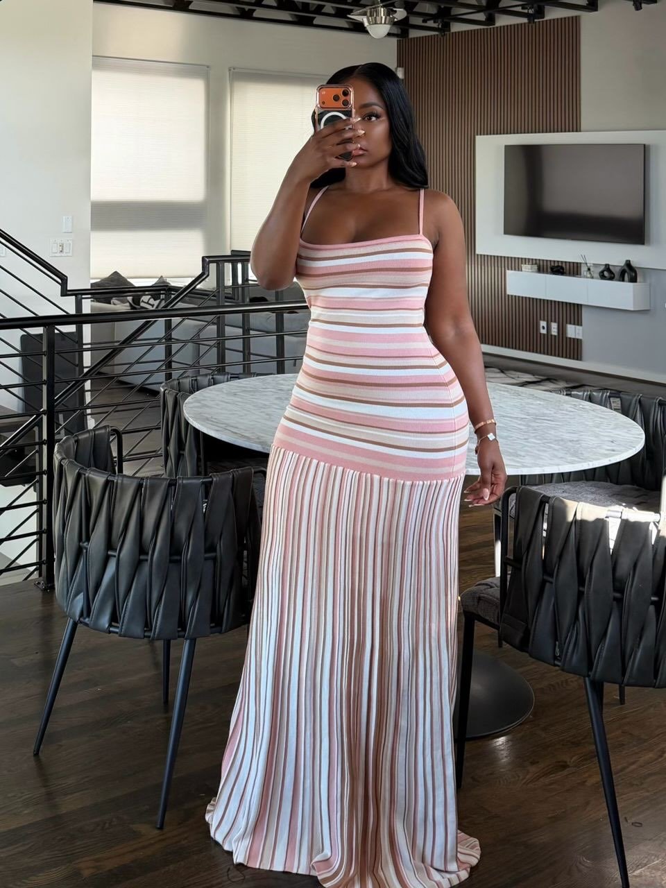 SOERA Olivia Striped Cami Maxi Dress - Dress - SOERA-777539-01P-M-68035 M