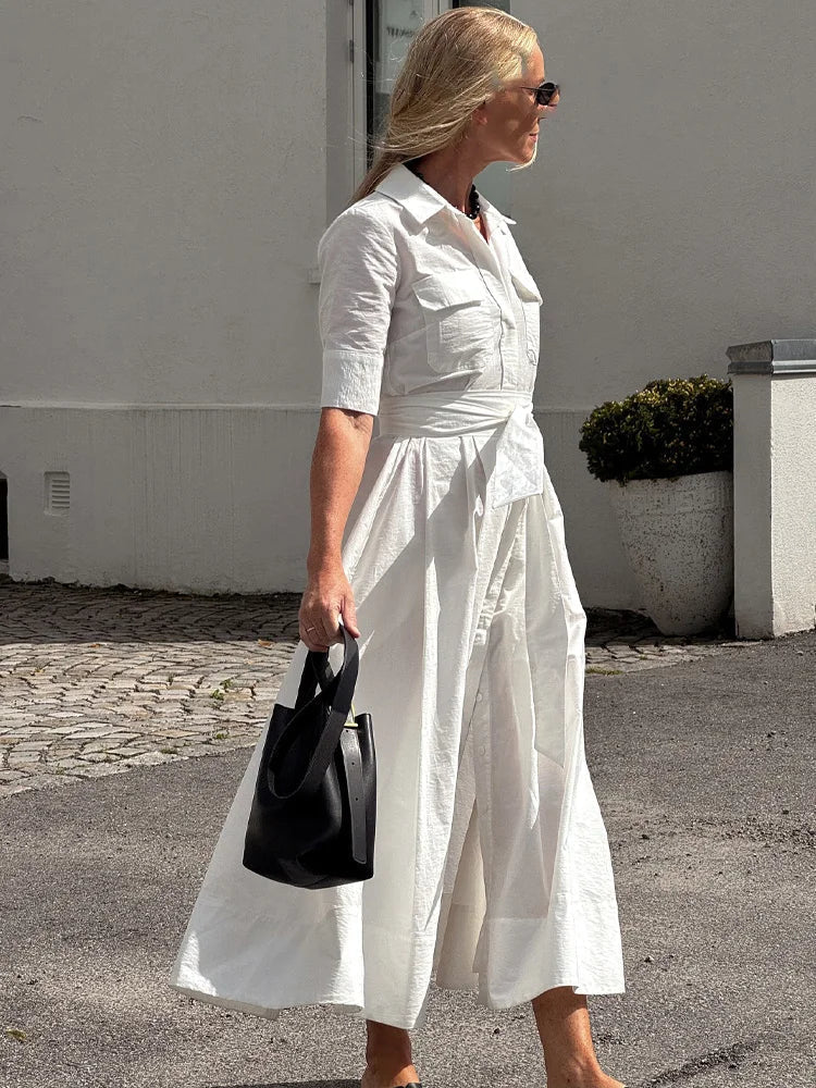 SOERA Beatrice Belted Shirt Midi Dress