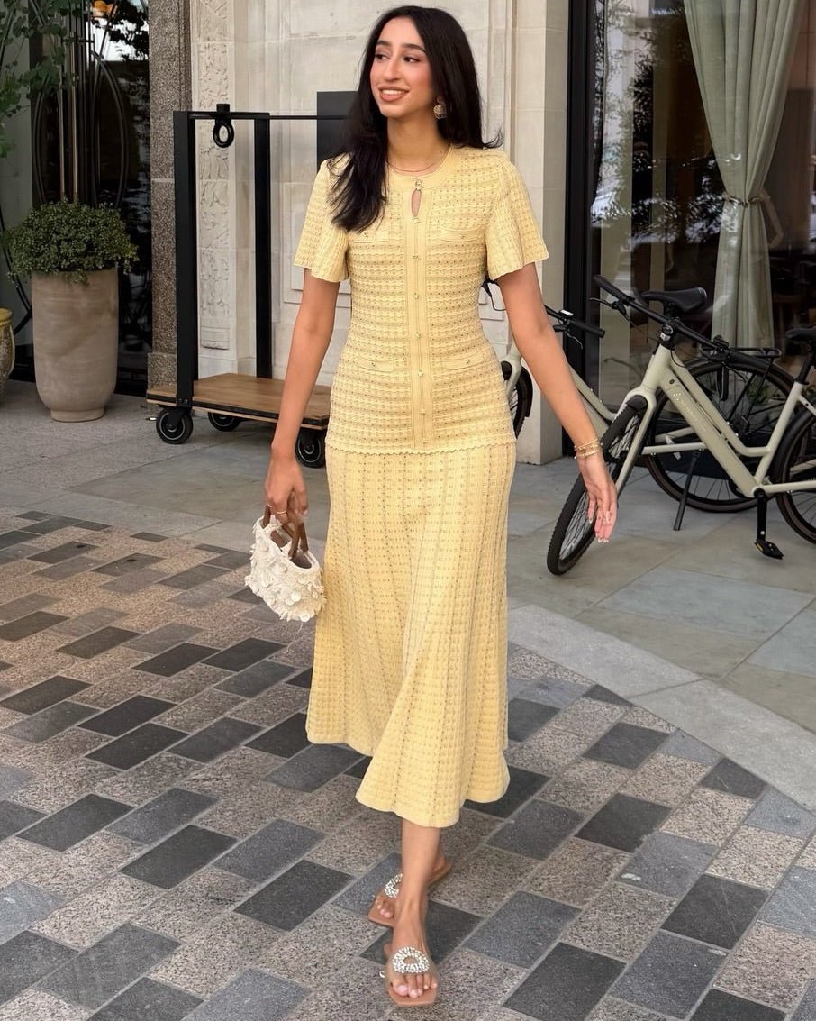 SOERA Beatrice Sequin Knit Maxi Dress - Dress -  Yellow XS