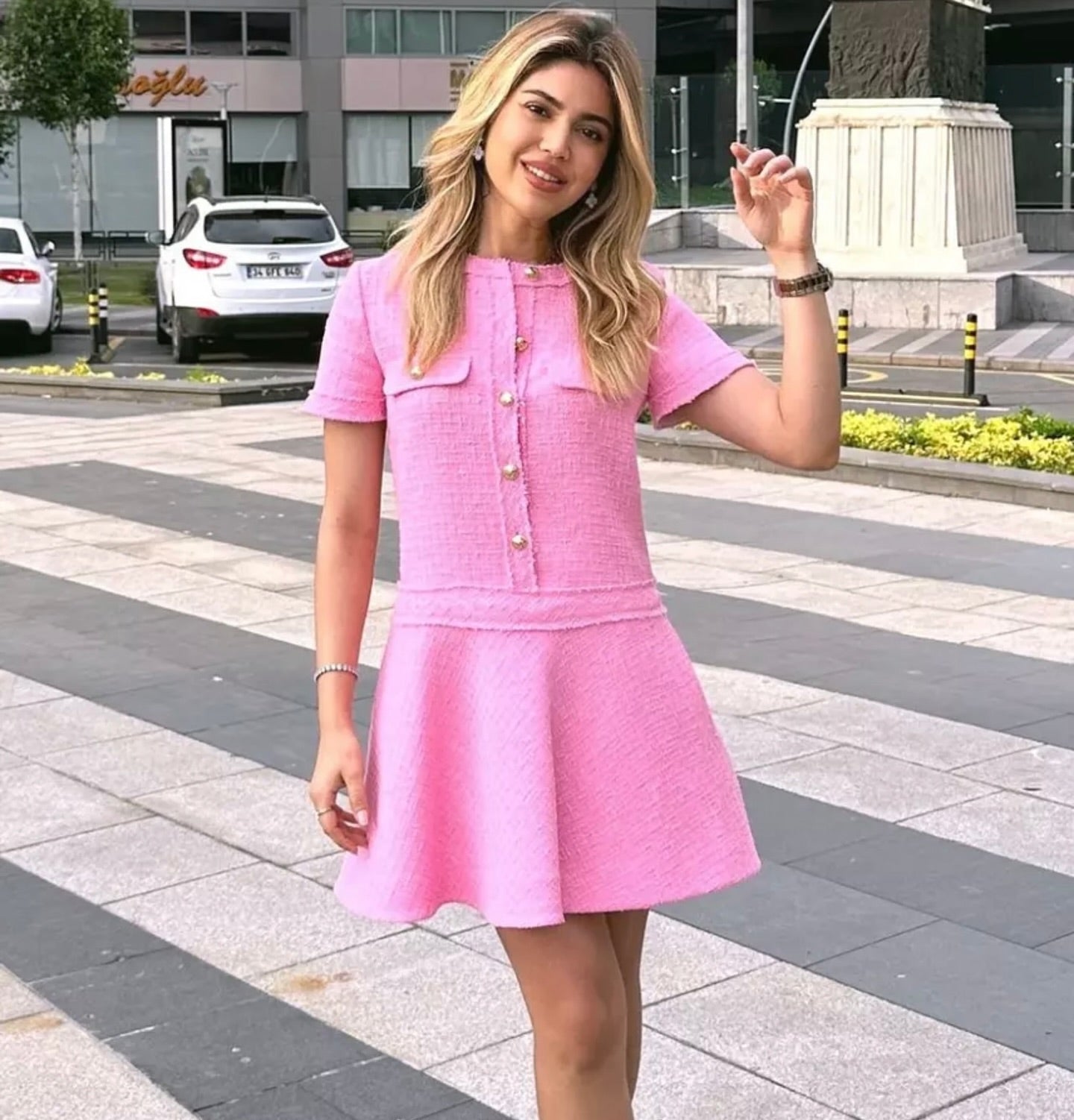 SOERA Beatrice Slim Fit Summer Dress - Dress -  Pink M