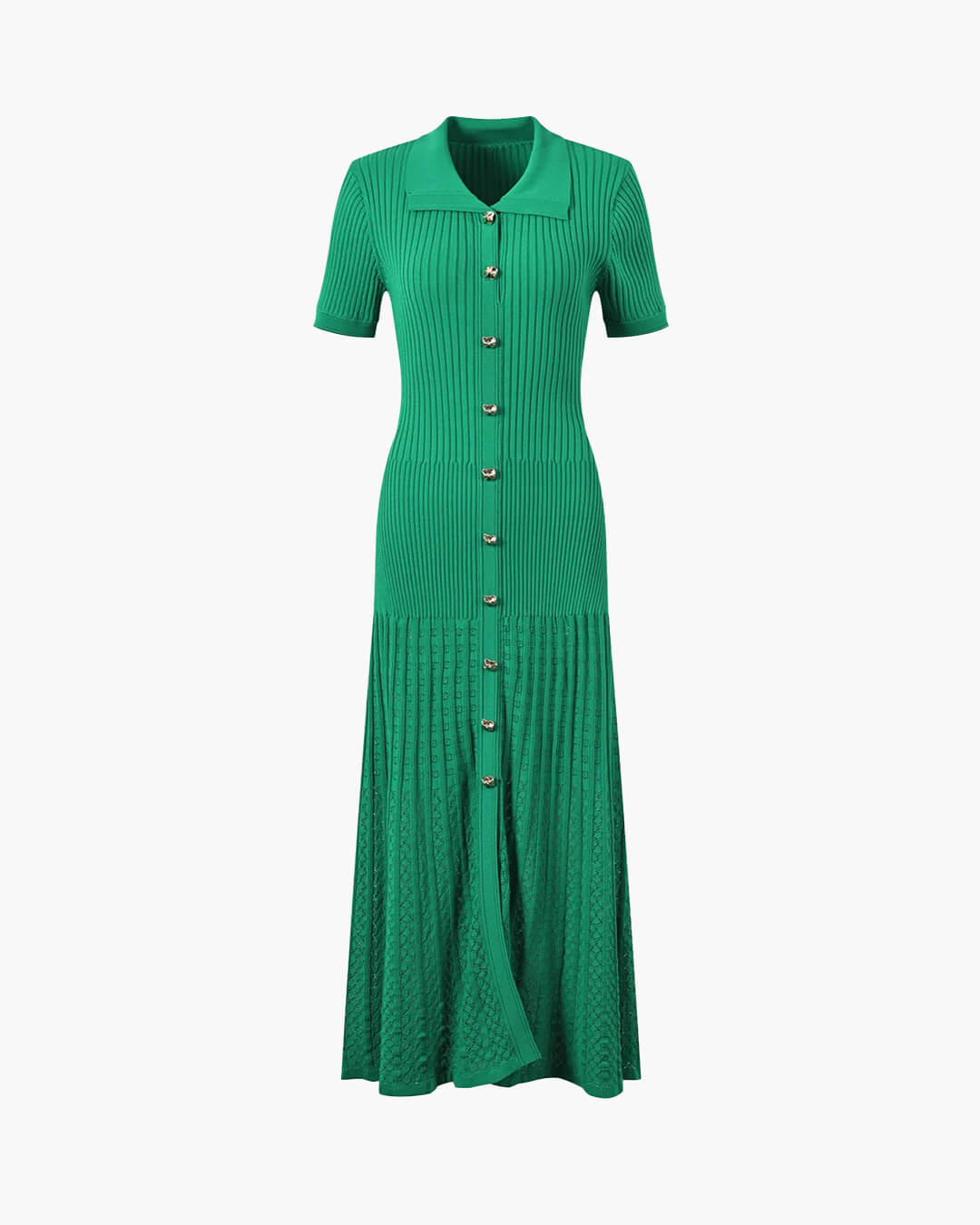 SOERA Beatrice Turn - Down Collar Knit Maxi Dress - Dress -  Black