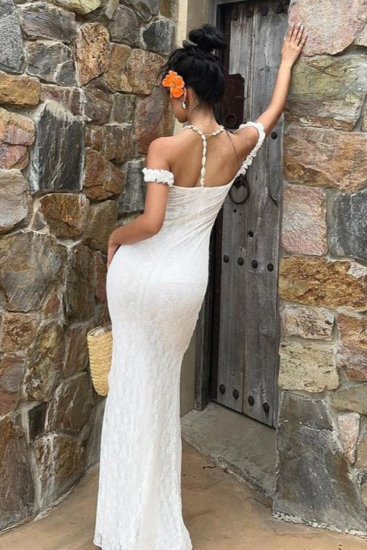SOERA Bianca Lace Spaghetti Strap Maxi Dress - Dress -  White S