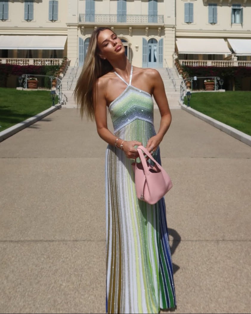 striped halter maxi dress 21 Saints Striped Halter Dress at Dry Goods