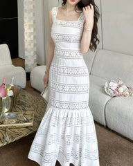 Rochie coadă de peşte din dantelă brodată Laura