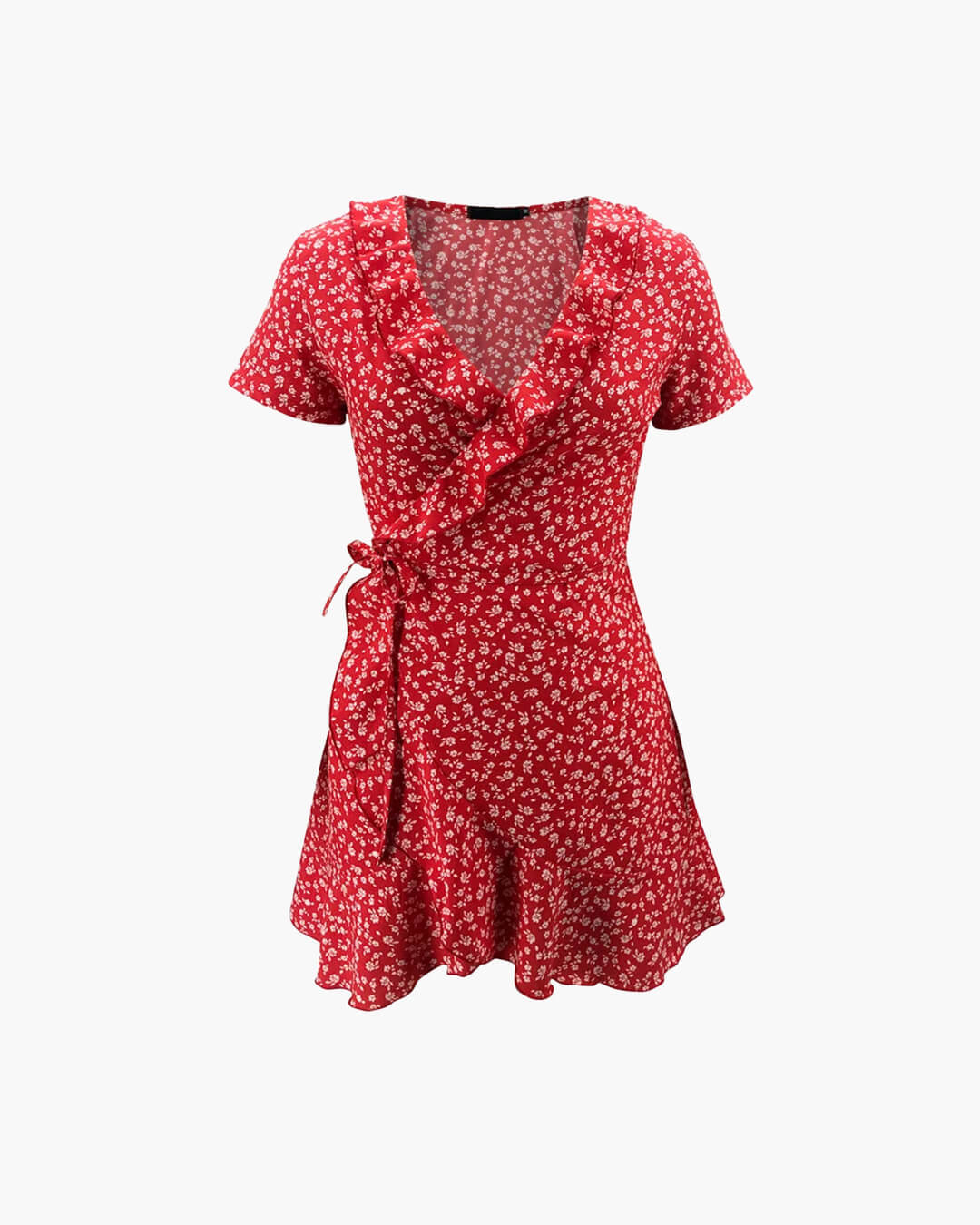 SOERA Celeste Floral V - Neck A - Line Mini Dress - Dress -  Red M