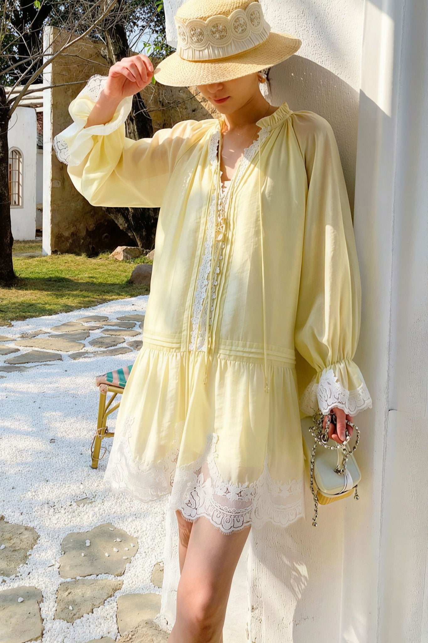 linen shirt dress canada Nahla Linen Dress (Royal/White) main image 0