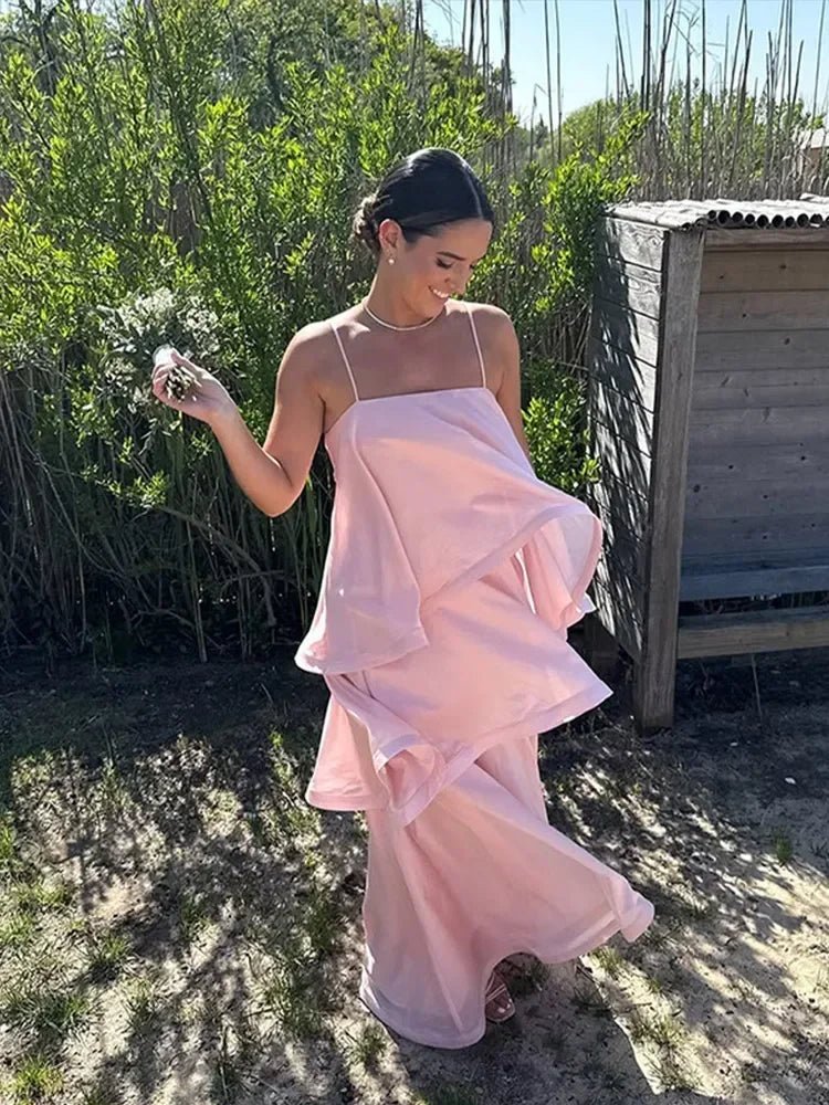SOERA Iris Layered Ruffle Maxi Dress - Dress -  Pink S